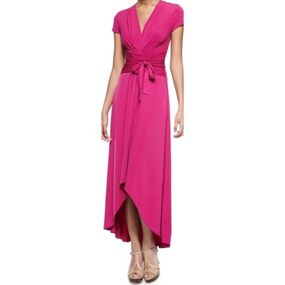 MICHAEL KORS Faux-Wrap High-Low Black Dress